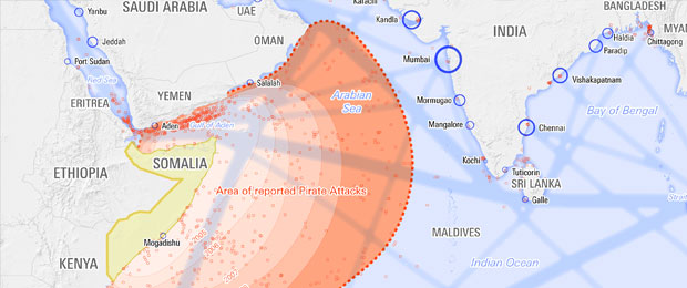 Somalian Piracy Threat Map